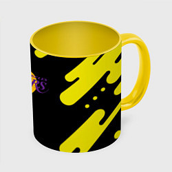 Кружка 3D Lakers club, цвет: 3D-белый + желтый
