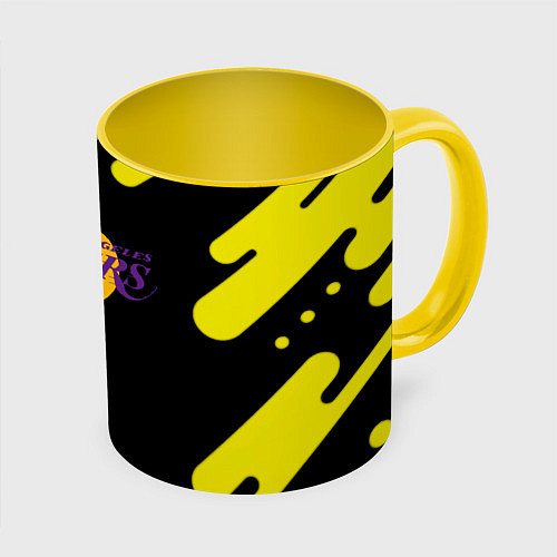 Кружка цветная Lakers club / 3D-Белый + желтый – фото 1