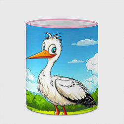 Кружка 3D Аист в поле, цвет: 3D-розовый кант — фото 2