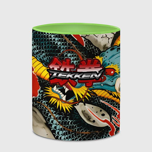 Кружка цветная Tekken dragon tatoo / 3D-Белый + светло-зеленый – фото 2