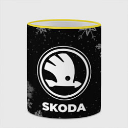 Кружка 3D Снежный Skoda, цвет: 3D-желтый кант — фото 2