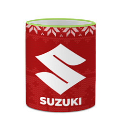 Кружка 3D Новогодний Suzuki, цвет: 3D-светло-зеленый кант — фото 2