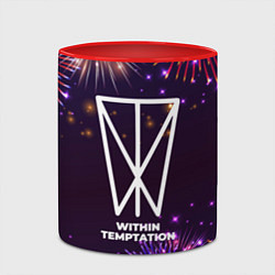 Кружка 3D Праздничный Within Temptation, цвет: 3D-белый + красный — фото 2