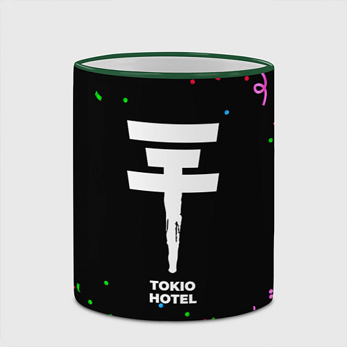 Кружка цветная Tokio Hotel конфети / 3D-Зеленый кант – фото 2