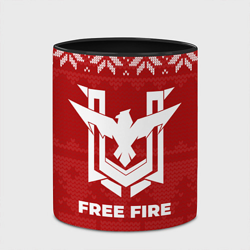Кружка цветная Новогодний Free Fire / 3D-Белый + черный – фото 2