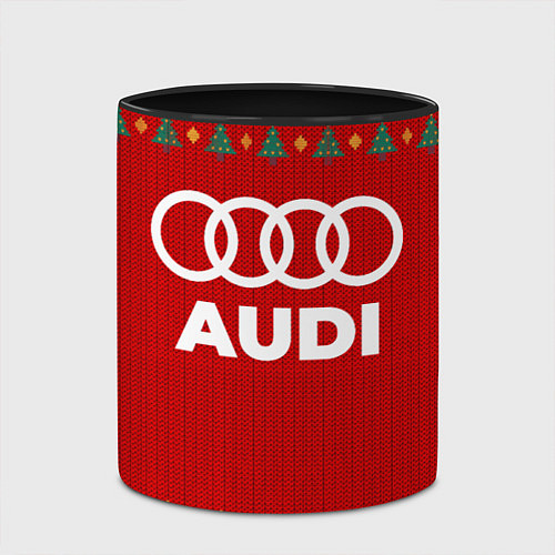 Кружка цветная Audi new year / 3D-Белый + черный – фото 2