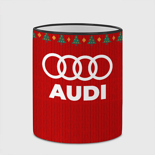 Кружка цветная Audi new year / 3D-Черный кант – фото 2
