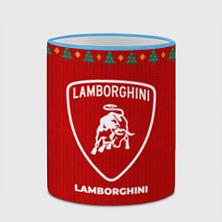 Кружка 3D Lamborghini new year, цвет: 3D-небесно-голубой кант — фото 2