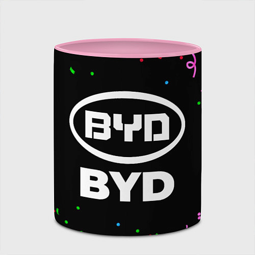 Кружка цветная BYD конфети / 3D-Белый + розовый – фото 2