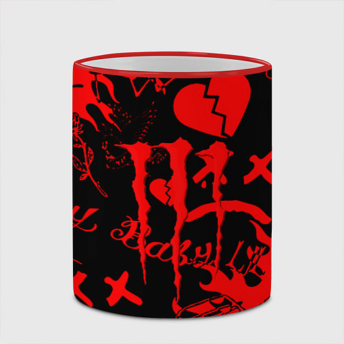 Кружка цветная Lil peep monster energy / 3D-Красный кант – фото 2