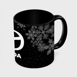 Кружка 3D Снежный Mazda, цвет: 3D-белый + черный