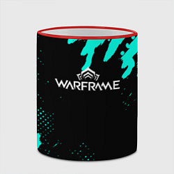 Кружка 3D Warframe краски голубые, цвет: 3D-красный кант — фото 2