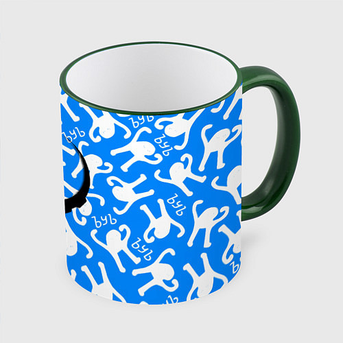 Кружка цветная Ъуъ съука x quake / 3D-Зеленый кант – фото 1