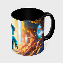 Кружка 3D Роблокс таинственный человечек, цвет: 3D-белый + черный