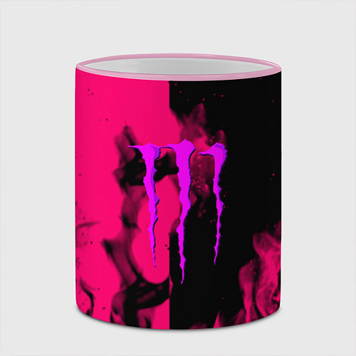 Кружка цветная Monster energy fire pink / 3D-Розовый кант – фото 2