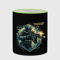Кружка 3D Counter Strike 2 - stormtrooper, цвет: 3D-светло-зеленый кант — фото 2