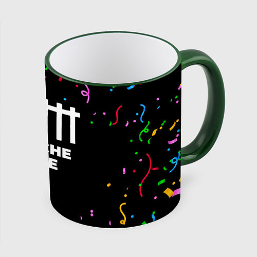 Кружка цветная Depeche Mode конфети / 3D-Зеленый кант – фото 1