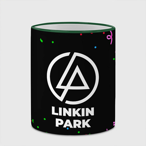 Кружка цветная Linkin Park конфети / 3D-Зеленый кант – фото 2