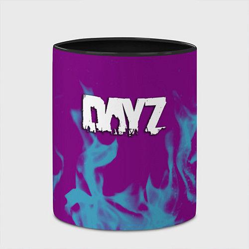 Кружка цветная Dayz неоновый огонь / 3D-Белый + черный – фото 2