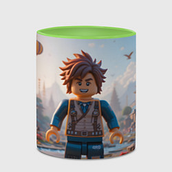 Кружка 3D Роблокс в игровой стране, цвет: 3D-белый + светло-зеленый — фото 2