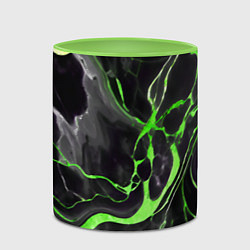 Кружка 3D Зелёно-чёрный мрамор, цвет: 3D-белый + светло-зеленый — фото 2