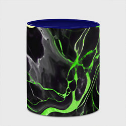 Кружка 3D Зелёно-чёрный мрамор, цвет: 3D-белый + синий — фото 2