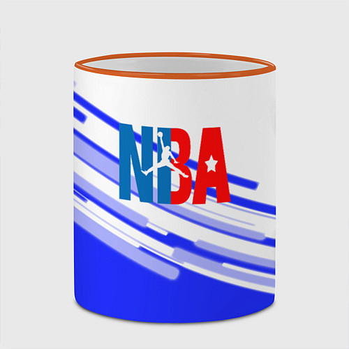 Кружка цветная NBA geometry steel / 3D-Оранжевый кант – фото 2