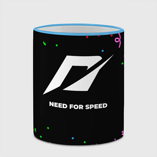 Кружка цветная Need for Speed конфети / 3D-Небесно-голубой кант – фото 2