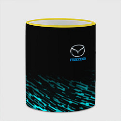 Кружка 3D Mazda голубые краски, цвет: 3D-желтый кант — фото 2
