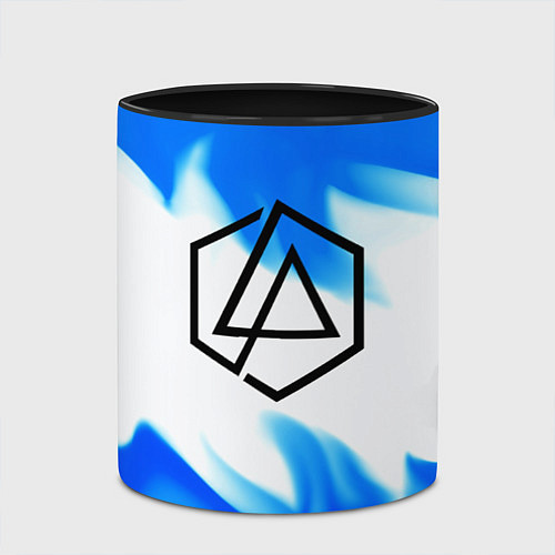 Кружка цветная Linkin park blue flame / 3D-Белый + черный – фото 2