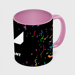 Кружка 3D Valorant конфети, цвет: 3D-белый + розовый