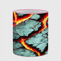 Кружка 3D Треснувший камень жёлтый, цвет: 3D-розовый кант — фото 2