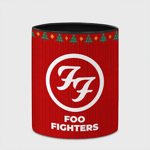 Кружка цветная Foo Fighters new year / 3D-Белый + черный – фото 2