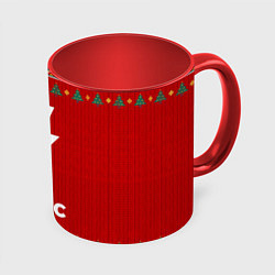 Кружка 3D AC DC new year, цвет: 3D-белый + красный