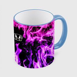 Кружка 3D Honda flame pink, цвет: 3D-небесно-голубой кант