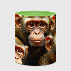 Кружка 3D Макаки, цвет: 3D-белый + светло-зеленый — фото 2