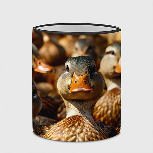 Кружка цветная Дикие утки / 3D-Черный кант – фото 2