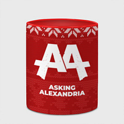 Кружка 3D Новогодний Asking Alexandria, цвет: 3D-белый + красный — фото 2