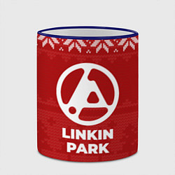 Кружка 3D Новогодний Linkin Park 2024, цвет: 3D-синий кант — фото 2