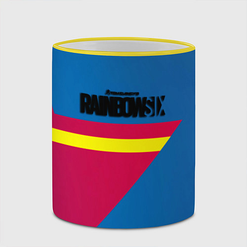 Кружка цветная Rainbow six stargame / 3D-Желтый кант – фото 2