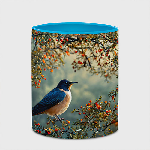 Кружка цветная Ласточка пейзаж / 3D-Белый + небесно-голубой – фото 2