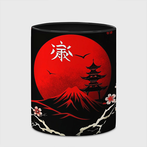 Кружка цветная Japan red black nature / 3D-Белый + черный – фото 2