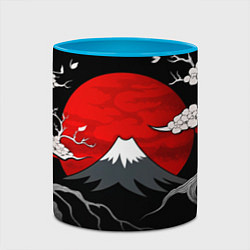 Кружка 3D Японский вулкан, цвет: 3D-белый + небесно-голубой — фото 2