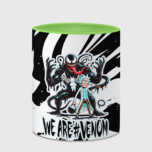 Кружка цветная Rick Sanchez - we are Venom meme / 3D-Белый + светло-зеленый – фото 2