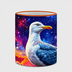 Кружка 3D Чайка и космос, цвет: 3D-оранжевый кант — фото 2