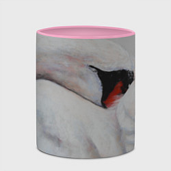 Кружка 3D Белый лебедь спит, цвет: 3D-белый + розовый — фото 2