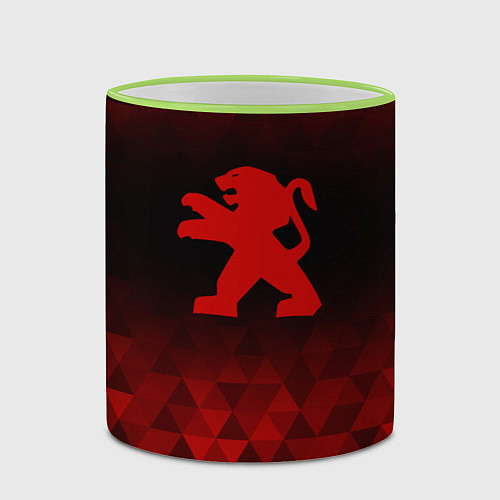 Кружка цветная Peugeot red poly / 3D-Светло-зеленый кант – фото 2