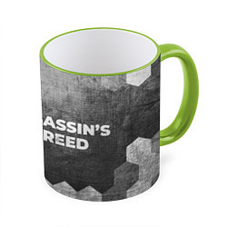 Кружка 3D Assassins Creed - grey gradient по-горизонтали, цвет: 3D-светло-зеленый кант