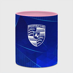 Кружка 3D Porsche blue poly, цвет: 3D-белый + розовый — фото 2
