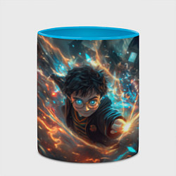 Кружка 3D Гарри Поттер - вихрь магии, цвет: 3D-белый + небесно-голубой — фото 2